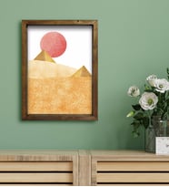 BK Gift Otel Odası Konseptli Doğal Masif Ahşap Çerçeveli Tablo 30x40cm-44