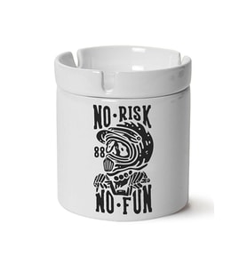 No Risk No Fun Baskılı Porselen At-Söndür Küllük