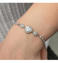 pilelistore 925 Ayar Gümüş Kalpli Su Yolu Kadın Bileklik