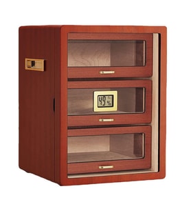 Falconetti Çekmeceli 3 Katlı Açık Kahverengi Sedir Humidor Puro Kutusu rc78akhv 