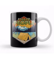 Cute & Funny I Hate People Camping In Nature Pun Kupa Bardak Porselen