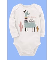 Organik Baskılı Pamuklu Unisex Bebek Body UZUNKOLE42