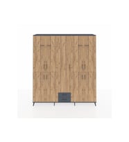 Hyperion Dolap 10 Raflı 2 Çekmeceli 4 Askılı 220x44x243 Antrasit-Çam/Antrasit
