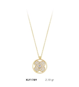 14 Ayar Altın Çiçek Kolye KLY1789 (Çok Renkli)