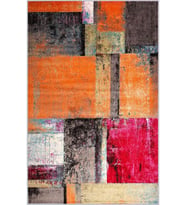 Eliana Home Baskılı, Yıkanabilir Kaymaz Taban Salon Halısı LNA1025 100x150 cm (Turuncu)