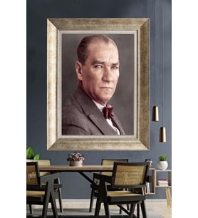 Gümüş Çerçeveli Atatürk Tablo ds53