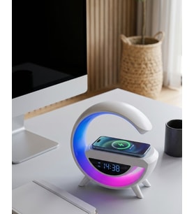Şarjlı Hoparlör Rgb Işık Gece Lambası Dijital Saat