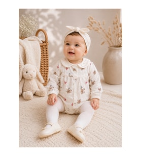 Kız Bebek Bambi Desenli Uzun Kollu Yakalı Body Zıbın