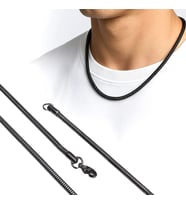 Moncuk Design Spiral Çelik Kolye 3mm - Siyah 3351CEK048