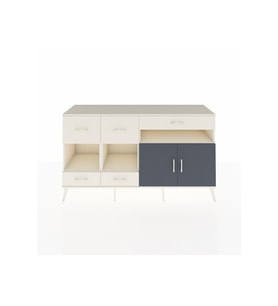 Hyperion Konsol 4 Raflı 5 Çekmeceli 2 Kapaklı 176x44x99 Aytaşı-Antrasit/Aytaşı