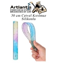 Kırılmaz Cetvel 30 Cm Silikonlu Gökkuşağı 1 Adet Flexible Silikonlu Cetvel Büro Okul Sınıf (Karışık)