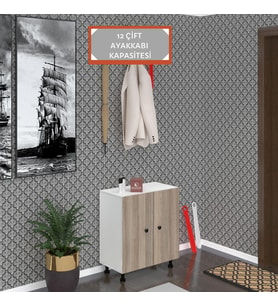Kenzlife ayakkabılık cimcime4 crdbyz 68*060*32 kapaklı 4 raflı 12 çift ayakkabı kapasitesi