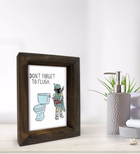 BK Gift Banyo Dekoratif Doğal Masif Ahşap Çerçeve 15x20cm-46 (Beyaz)