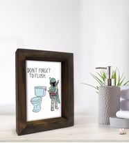 BK Gift Banyo Dekoratif Doğal Masif Ahşap Çerçeve 15x20cm-46 (Beyaz)