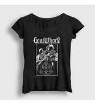 Presmono Kadın Siyah Spell Metal Goatwhore T-Shirt 529662tt