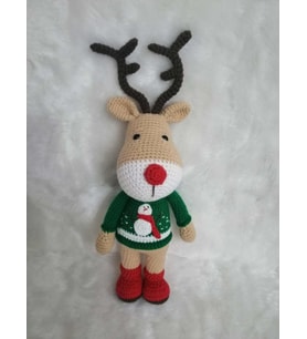 Yılbaşı Geyiği Yumi Amigurumi Organik Oyuncak