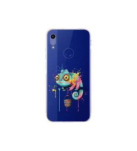 Honor 8A ile Uyumlu Splash Bukalemun Tasarımlı Şeffaf Silikon Kılıf