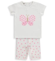 Civil Baby Kelebek Nakışlı 6-18 Ay Takım - Ekru