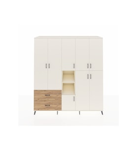 Kronos Dolap 12 Raflı 2 Çekmeceli Tek Askılı 220x59x243 Aytaşı-Aytaşı/Çam