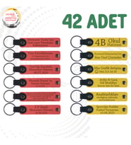 Nar Çiçeği & Sarı, 42’li Set, Kişisel Yazılı Hatıra Anahtarlık, Şirket Yıl Dönümüne Değer Katan Anı