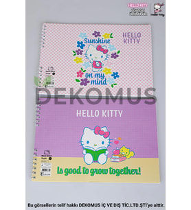 DEKOMUS İLE LİSANSLI HELLO KITTY "TEKLİ" RESİM DEFTERİ 17*24 CM 15 YAPRAK (Krem)
