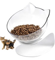 Yüksek Tekli Kedi Başı Şeklinde Mama ve Su Kabı 13,5 cm
