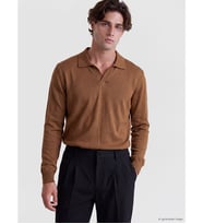 LCW Vision Kahverengi Polo Yaka Erkek Triko Kazak