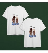 Anne Kız Tasarımlı Tişört Kişiye Özel ( Unisex - Büyük - Çocuk )