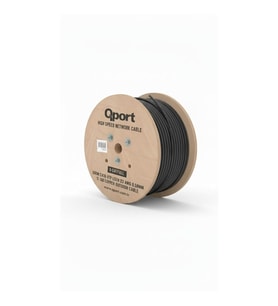 QPORT Q-CATFULL 500 M LSZH CAT6 OUTDOOR 23AWG 0.58MM %100 BAKIR SİYAH KABLO