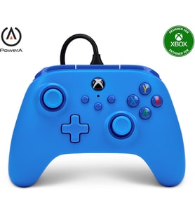 Xbox Series XS Ve Windows 10/11 Için Kablolu Powera Controller - Mavi, Gamepad, Kablolu Video Oyun