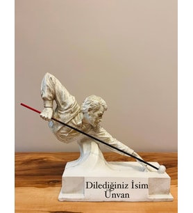 Kişiye Özel İsim Yazılabilir Bilardocu Heykeli 1. Sınıf Dekoratif Bilardo Biblosu & Masa Üstü Obje