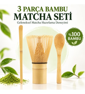 Valkyrie Matcha Çayı Hazırlama Seti 3 Parça Bambu Chasen Çırpıcı Chashaku Kaşık ve Karıştırma Çubuğu
