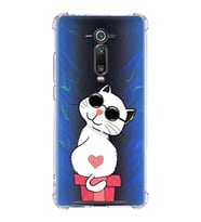 Xiaomi Mi 9T Pro Köşe Korumalı Antişok Kapak Coolcat Tasarımlı Şeffaf Silikon Kılıf