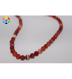 Akik Taşı YARIM Dizi 8mm (14235) (18cm uzunluğundadır)