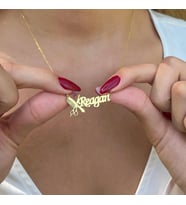 Kişiye Özel 925 Ayar Gümüş Kuaförlere Özel İsim Kolye (Gold)