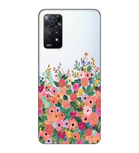 Redmi Note 12 Pro 4G Uyumlu Renkli Çiçekler Tasarımlı Şeffaf Telefon Kılıfı