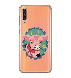Samsung Galaxy A50 - A30S Uyumlu İnek Tasarımlı Şeffaf Telefon Kılıfı