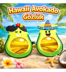Hawaii Temalı Avokado Gözlük – Kostüm Parti Gözlüğü