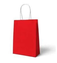 Kırmızı Büküm Saplı 6 Adet Hediye Çantası