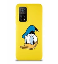 Xiaomi Mi 10T Pro Soft Premier Kapak Donald Duck-B Tasarımlı Silikon Kılıf - Sarı (Şeffaf)