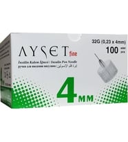 Ayset Fine İnsulin Kalem İğnesi 32G 0.23 X 4mm 100lü Kutu
