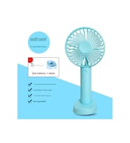 3 Kademeli Cep Boyu Sessiz Taşınabilir Mini Fan Usb Şarjlı Pervaneli Soğutucu Küçük El Vantilatörü (Mavi)