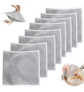 5'li Çizmez Tel Bulaşık Bezi Seti (20x20 cm) - Mutfak ve Hassas Yüzeyler İçin 5 Adet Avantajlı Temizlik Bezi