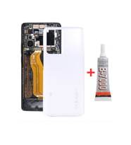 Xiaomi Mi 11T - Mi11T Pro Arka Kapak - Arka Pil Batarya Kapağı + B7000 Yapıştırcı - 21081111RG 2107113SG Uyumlu (Beyaz)