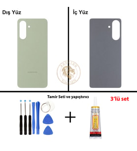 Samsung A56 Yeşil Arka Pil Kapağı Batarya Kapağı Lazer Kesim + Yapıştırıcı ve Vida Seti