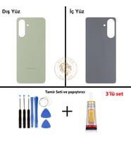 Samsung A56 Yeşil Arka Pil Kapağı Batarya Kapağı Lazer Kesim + Yapıştırıcı ve Vida Seti