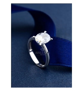 INNUENDO 925 Ayar Gümüş 10x8 mm 4 Karat Oval Tektaş