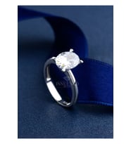 INNUENDO 925 Ayar Gümüş 10x8 mm 4 Karat Oval Tektaş