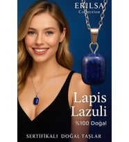 Sertifikalı Lapis Lazuli Doğal Taş Kolye - Kadın Erkek İçsel Güç ve Bilgelik Taşı (Çok Renkli)
