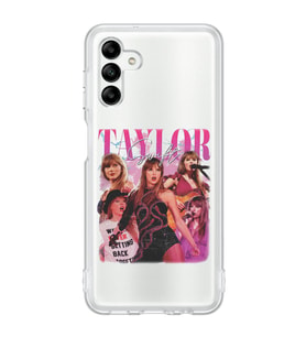 Samsung Galaxy A04S Uyumlu Taylor Swift Desenli Şeffaf Telefon Kılıfı
